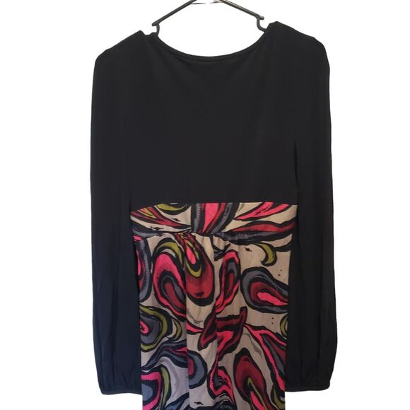 Trina Turk 100% Silk Fit And Flare Knee Length Dress Size 2 Boho Art To Wear - Picture 5 of 6